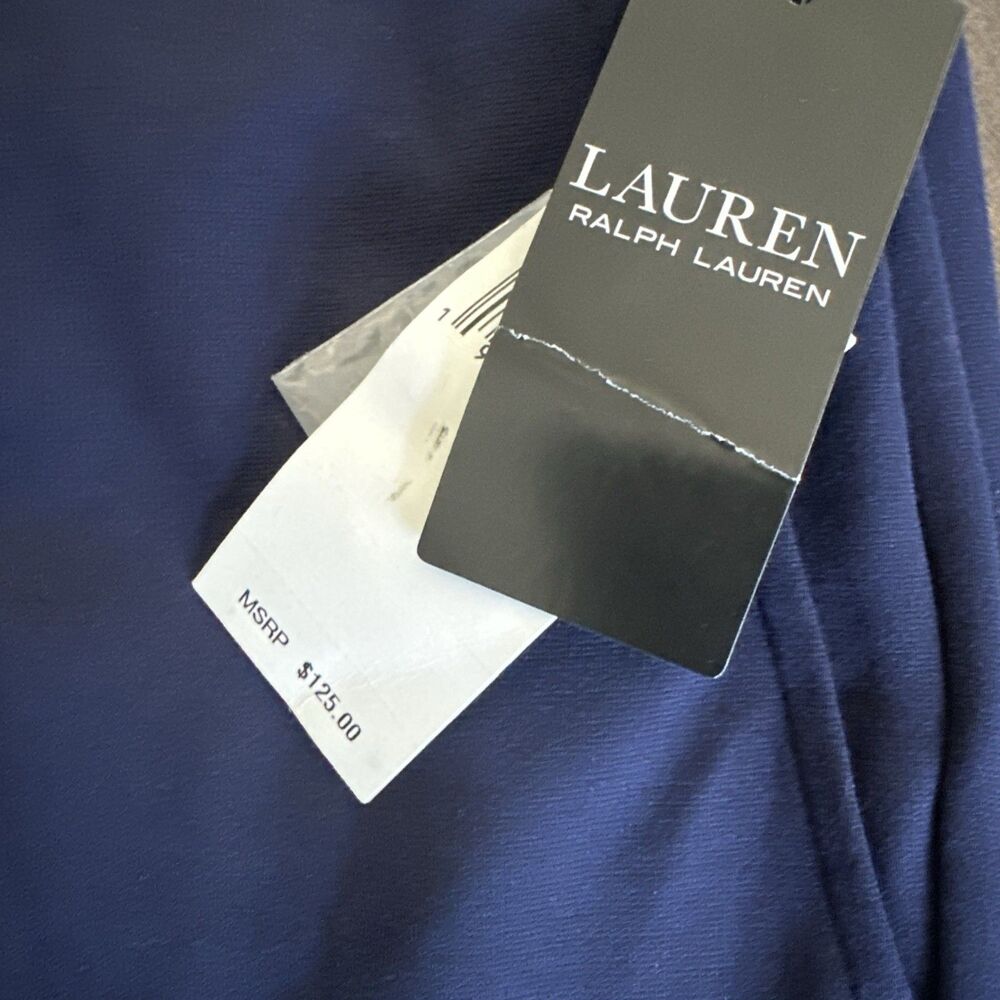 Lauren Ralph Lauren Women's Ponte Ankle Straight Leg Pants Navy Blue Size L - Picture 9 of 14